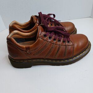 Vintage Dr Martens 12037 AW004 Platform Brown Leather Shoes Size 9
